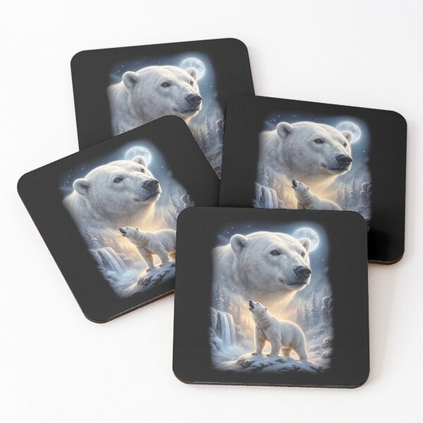 Item preview, Polar Bear Howling Moon Art Animal Lover designed and sold by DoodleTortle.