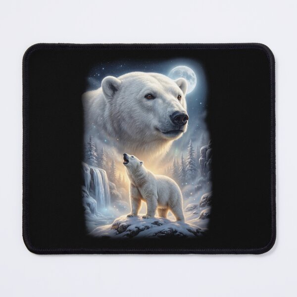 Item preview, Polar Bear Howling Moon Art Animal Lover designed and sold by DoodleTortle.