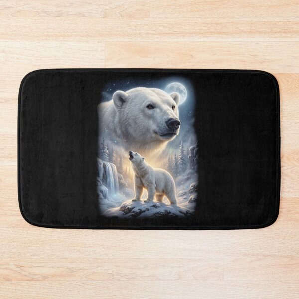 Item preview, Polar Bear Howling Moon Art Animal Lover designed and sold by DoodleTortle.