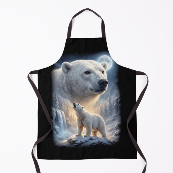 Item preview, Polar Bear Howling Moon Art Animal Lover designed and sold by DoodleTortle.