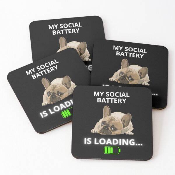 Item preview, My Social Battery is Loading French Bulldog designed and sold by ContigoART.