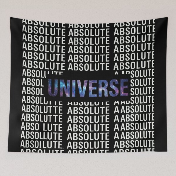Item preview, The Absolute Universe Cosmic Typography – Repeating Text Pattern with Glowing Galaxy Core designed and sold by ArtsyExplorer.