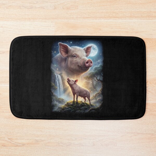 Item preview, Pig Howling Moon Art Animal Lover designed and sold by DoodleTortle.