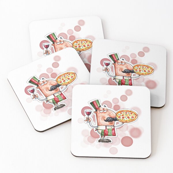 Item preview, Italian Man Holding Wine Glass and Pizza Funny Italy Design designed and sold by iamKRUK.