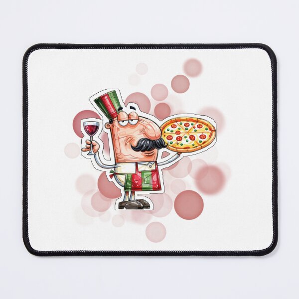 Item preview, Italian Man Holding Wine Glass and Pizza Funny Italy Design designed and sold by iamKRUK.