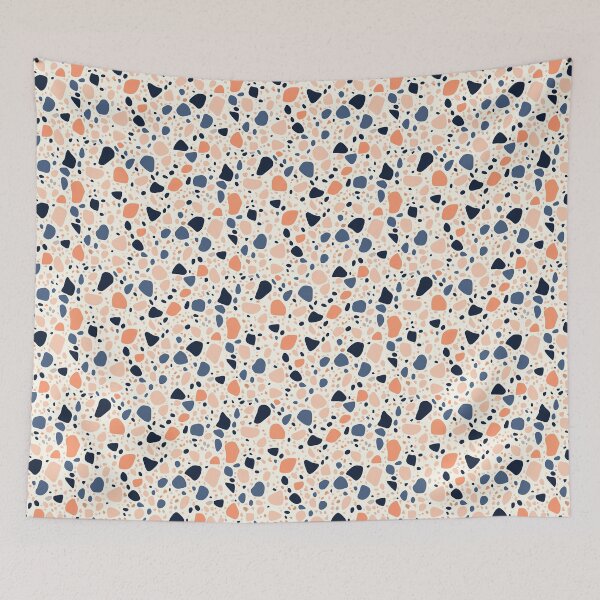 Item preview, Modern Navy and Peach Boho Terrazzo Pattern designed and sold by Athena2520.