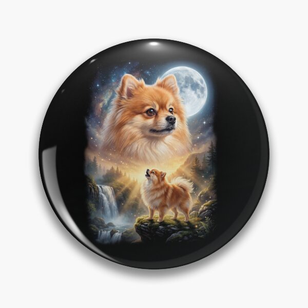 Item preview, Pomeranian Howling Moon Art Dog Lover designed and sold by DoodleTortle.