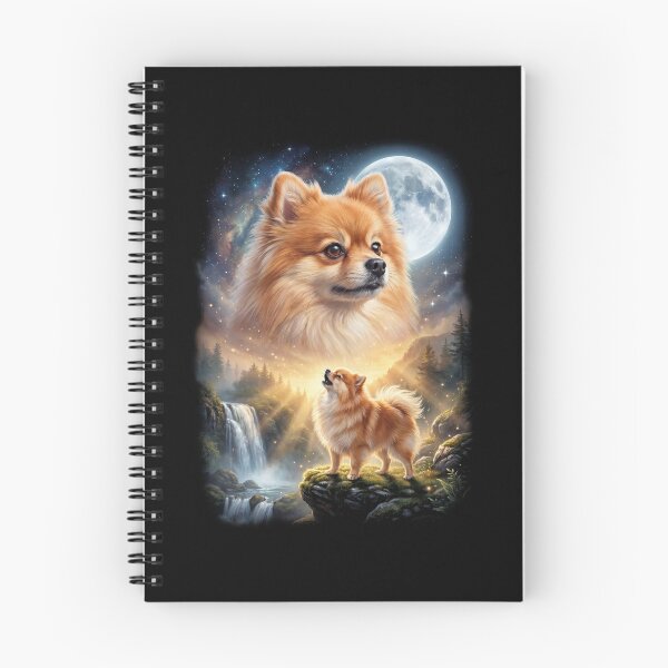 Item preview, Pomeranian Howling Moon Art Dog Lover designed and sold by DoodleTortle.