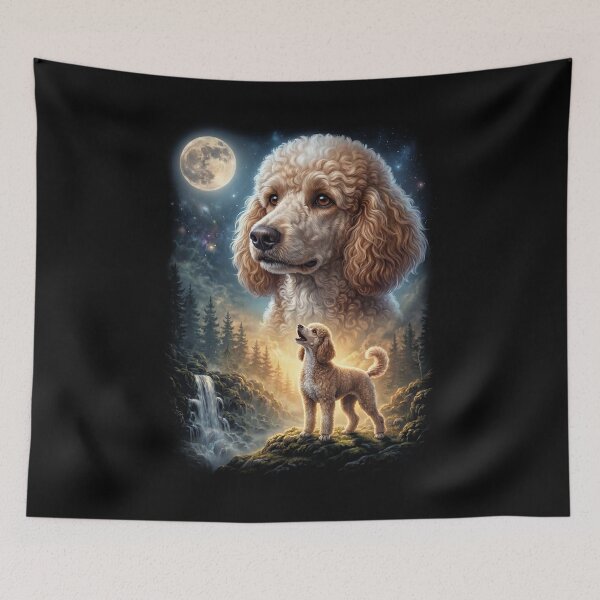 Item preview, Poodle Howling Moon Art Dog Lover designed and sold by DoodleTortle.