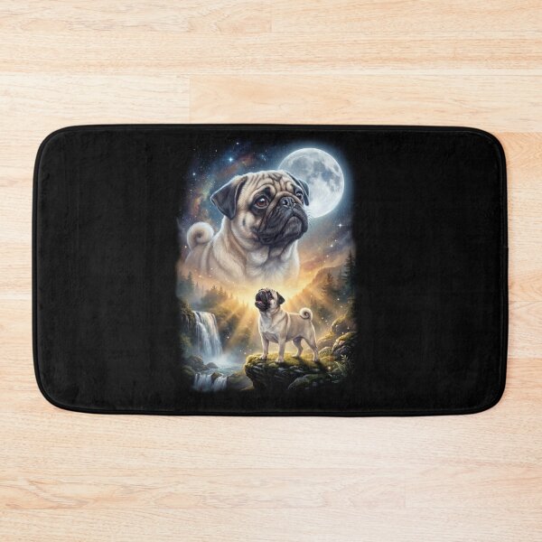 Item preview, Pug Howling Moon Art Dog Lover designed and sold by DoodleTortle.