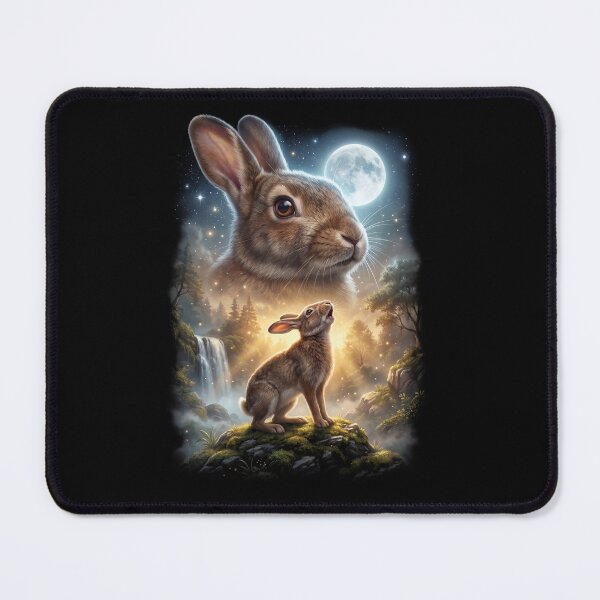 Item preview, Rabbit Howling Moon Art Animal Lover designed and sold by DoodleTortle.