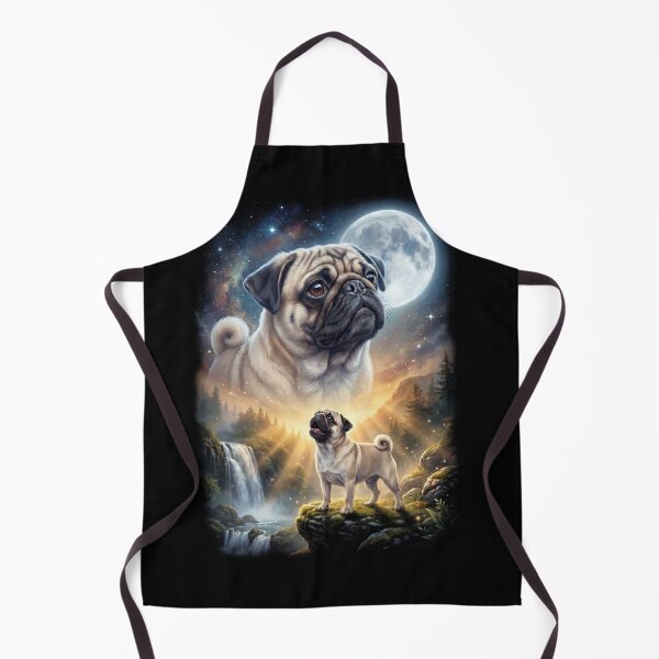Item preview, Pug Howling Moon Art Dog Lover designed and sold by DoodleTortle.