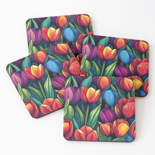 Item preview, Vibrant Tulip Texture  - Botanical Garden Pattern   - Valentine Gifts For Him designed and sold by RoyalStarsPatts.