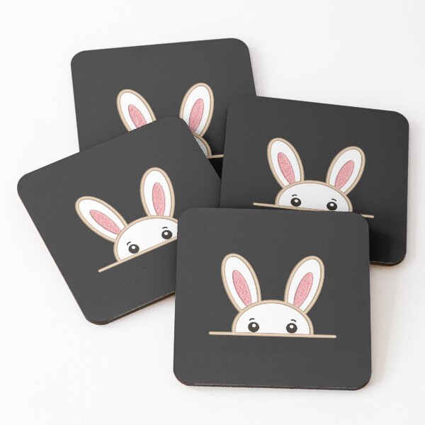 Item preview, Cute Bunny Peeking | Minimal Embroidery Style Kawaii Design designed and sold by ColorSplash123.