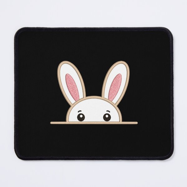 Item preview, Cute Bunny Peeking | Minimal Embroidery Style Kawaii Design designed and sold by ColorSplash123.