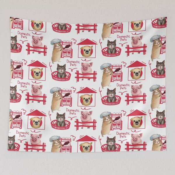 Item preview, Cute Domestic Animals Transparent Background Funny Pets designed and sold by Pryhozha.