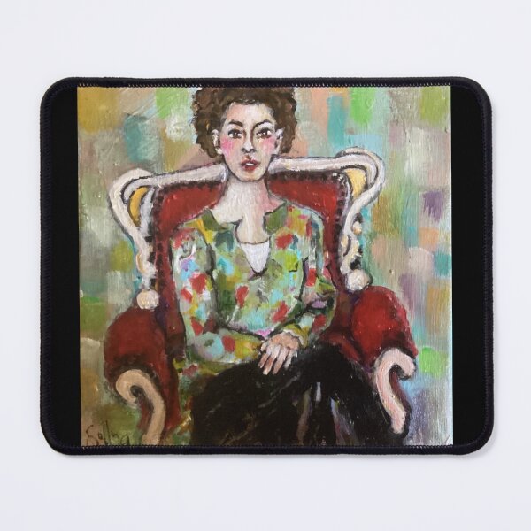Item preview, Woman sitting on a red armchair designed and sold by soffya.