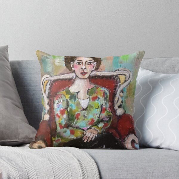 Item preview, Woman sitting on a red armchair designed and sold by soffya.