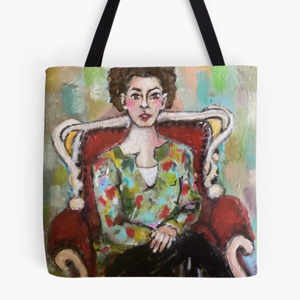 Item preview, Woman sitting on a red armchair designed and sold by soffya.