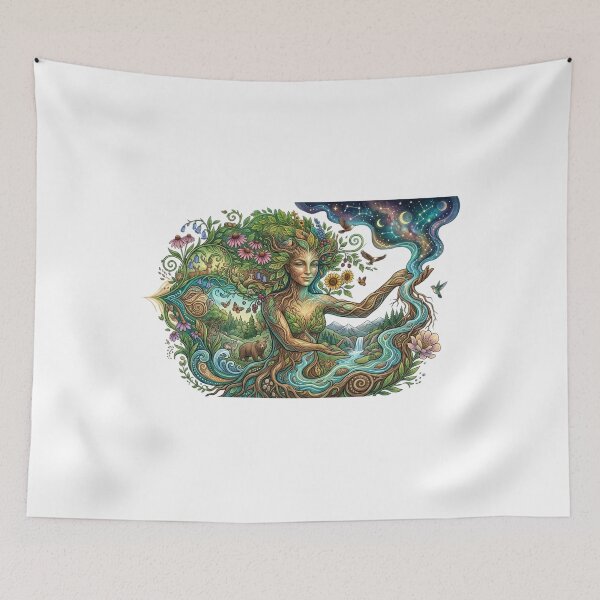 Item preview, Mother Nature Gaia Goddess | Celestial Earth Spirit Art designed and sold by Wear Sculpt.