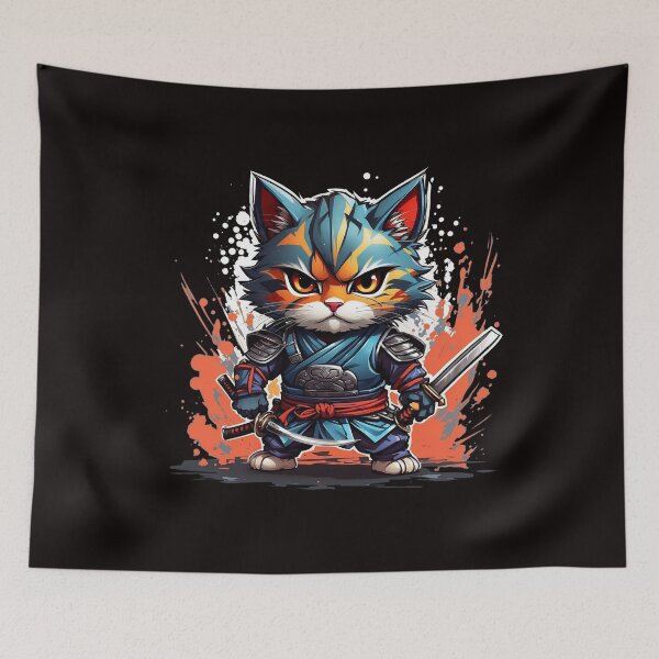 Item preview, Japanese Samurai Cat - Warrior Kitty Bushido Art designed and sold by MOHAMEDNOOR428.