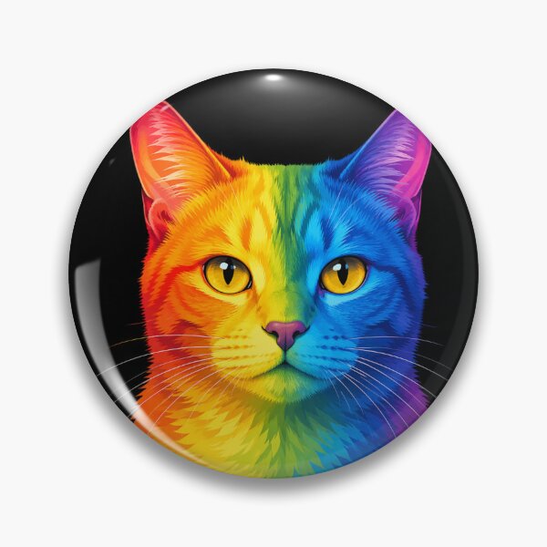 Item preview, Rainbow Neon Cat Portrait designed and sold by CozyAStudio.