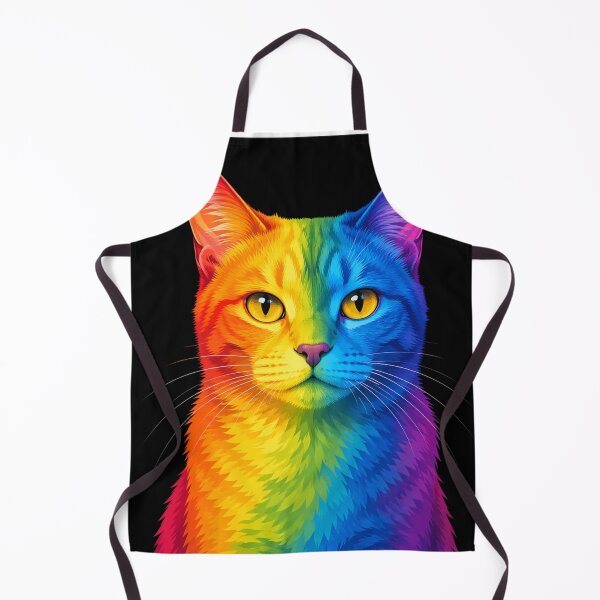 Item preview, Rainbow Neon Cat Portrait designed and sold by CozyAStudio.