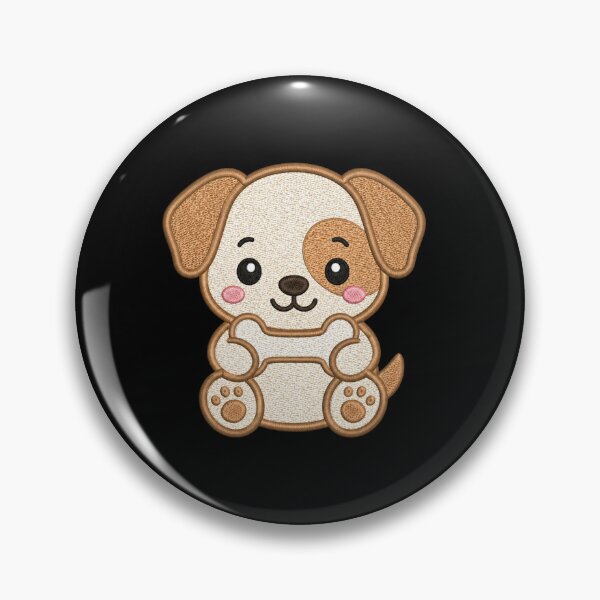 Item preview, Cute Dog Holding Bone | Minimal Embroidery Style Kawaii Design designed and sold by ColorSplash123.