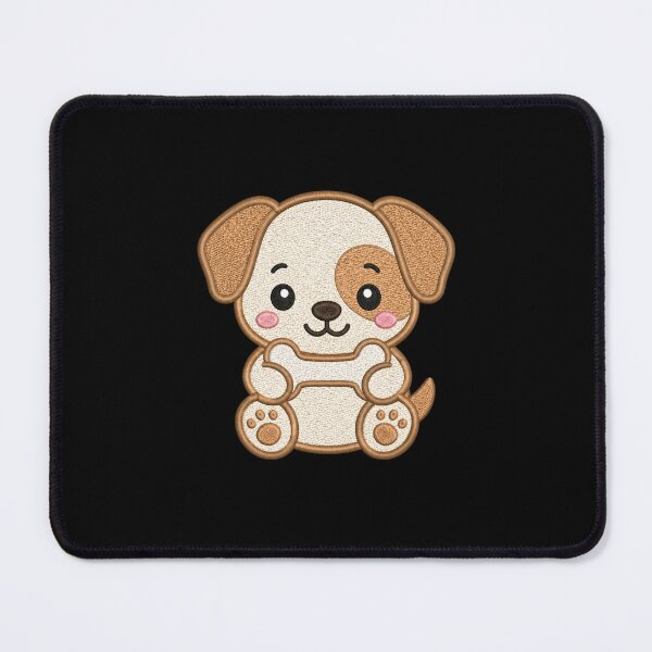 Item preview, Cute Dog Holding Bone | Minimal Embroidery Style Kawaii Design designed and sold by ColorSplash123.