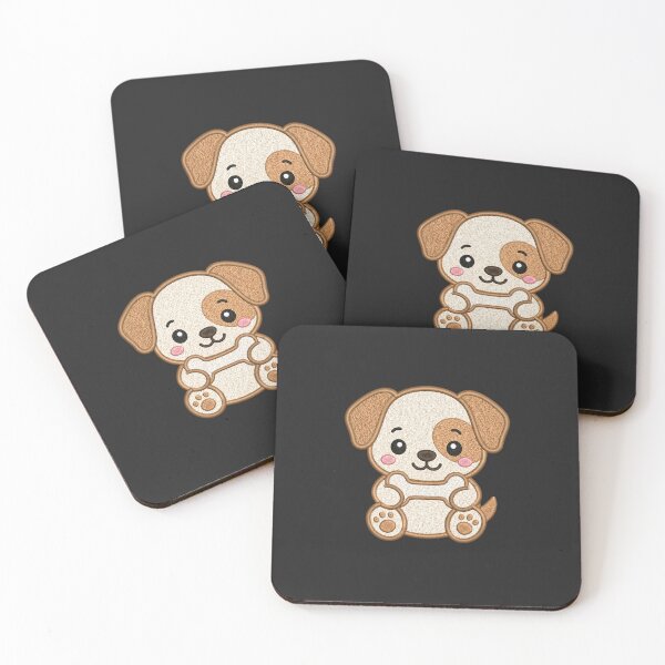 Item preview, Cute Dog Holding Bone | Minimal Embroidery Style Kawaii Design designed and sold by ColorSplash123.