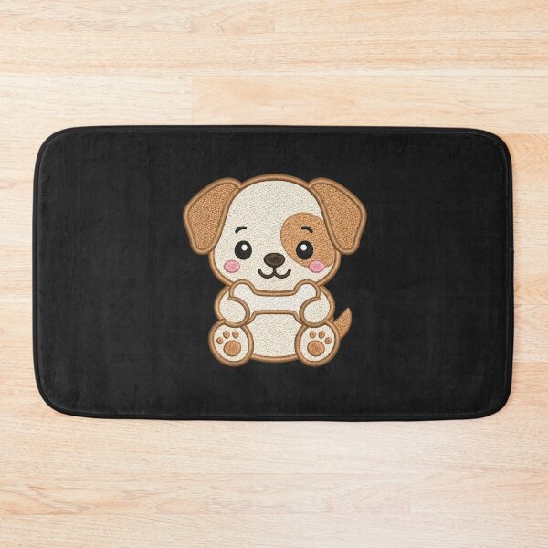 Item preview, Cute Dog Holding Bone | Minimal Embroidery Style Kawaii Design designed and sold by ColorSplash123.