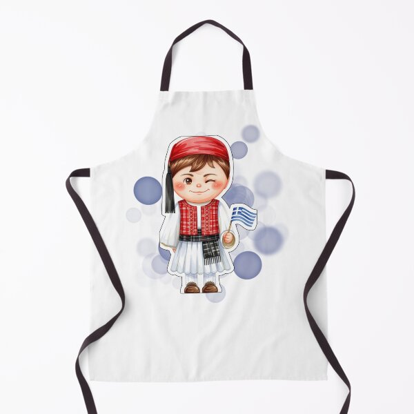 Item preview, Greek Boy in Traditional Clothing Holding Greece Flag Design designed and sold by iamKRUK.