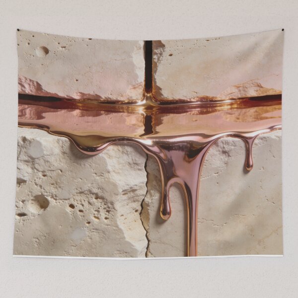 Item preview, Kintsugi Crossroads - Central Liquid Rose Gold & Stone Relief designed and sold by sana designer.