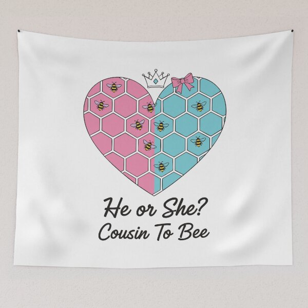 Item preview, Gender Reveal He Or She Cousin To Bee Baby Shower designed and sold by LuminOrb.