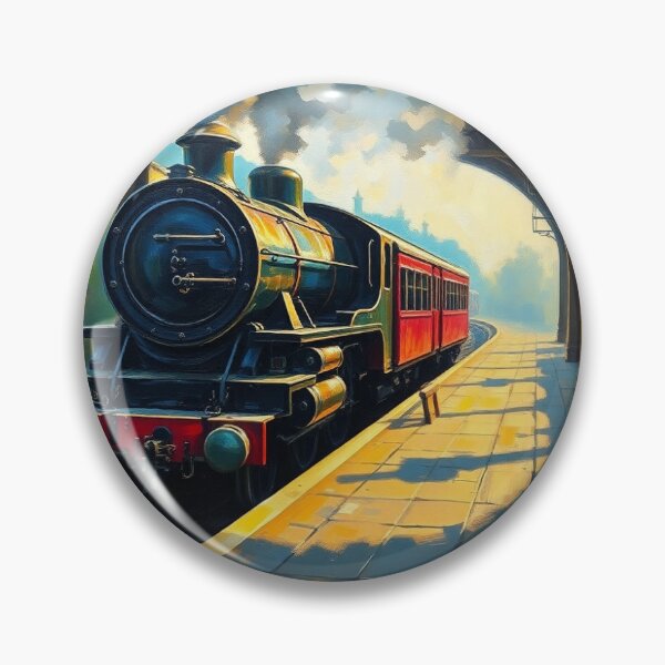 Item preview, A steam train in Achill railway station.  designed and sold by oldMastersofart.