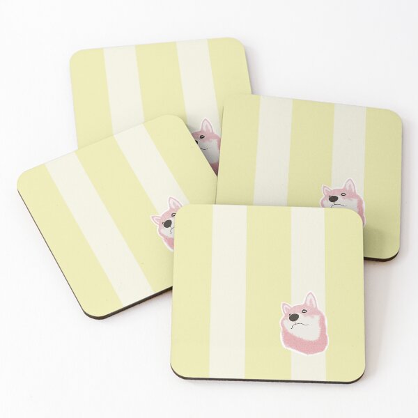Item preview, Thick stripe (yellow, light yellow) with Shiba Inu designed and sold by ShibaCruise-On.