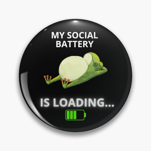 Item preview, My Social Battery is Loading Funny Frog designed and sold by ContigoART.