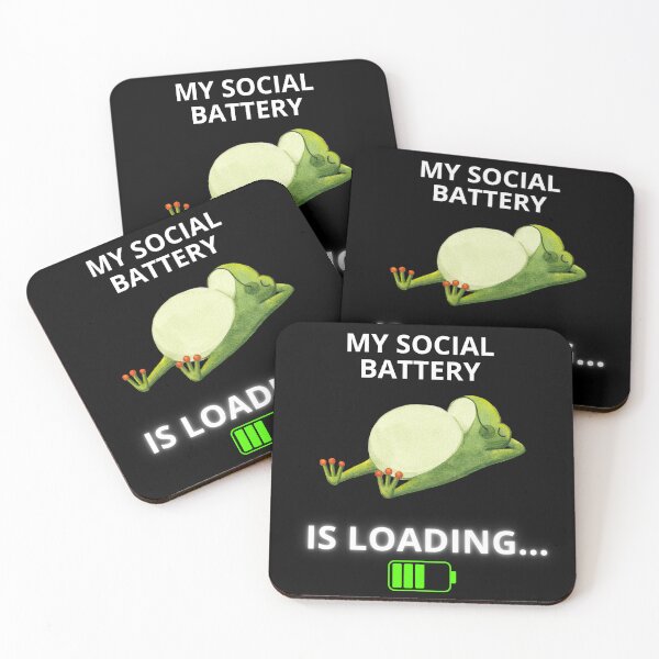 Item preview, My Social Battery is Loading Funny Frog designed and sold by ContigoART.
