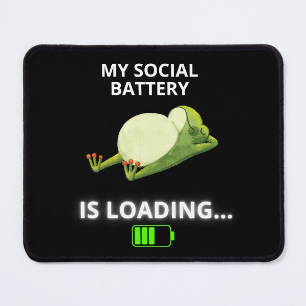 Item preview, My Social Battery is Loading Funny Frog designed and sold by ContigoART.