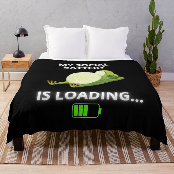 Item preview, My Social Battery is Loading Funny Frog designed and sold by ContigoART.