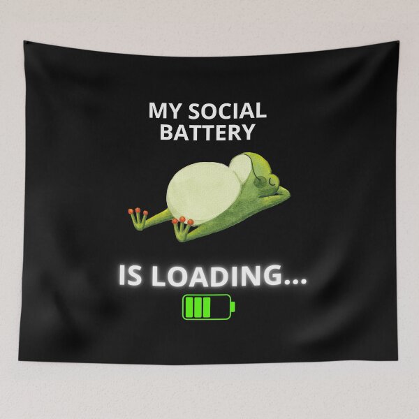 Item preview, My Social Battery is Loading Funny Frog designed and sold by ContigoART.
