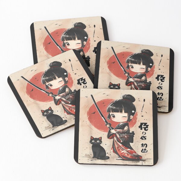 Item preview, Anime Samurai Cat Girl Lindo Manga Japonés designed and sold by Tanjaberto.