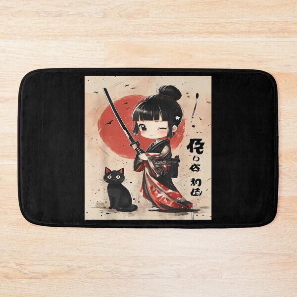 Item preview, Anime Samurai Cat Girl Cute Japanese Manga designed and sold by Tanjaberto.