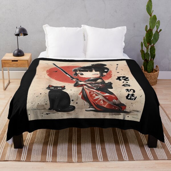 Item preview, Anime Samurai Cat Girl Cute Japanese Manga designed and sold by Tanjaberto.