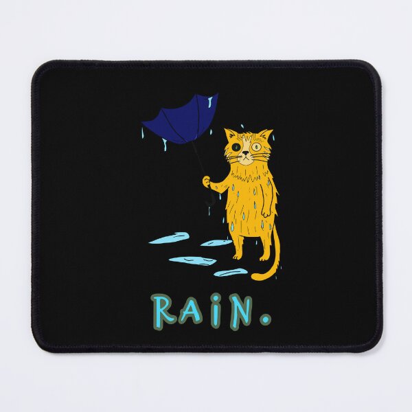 Item preview, Ginger Cat with Broken Umbrella Rain Illustration designed and sold by LeshanArt.