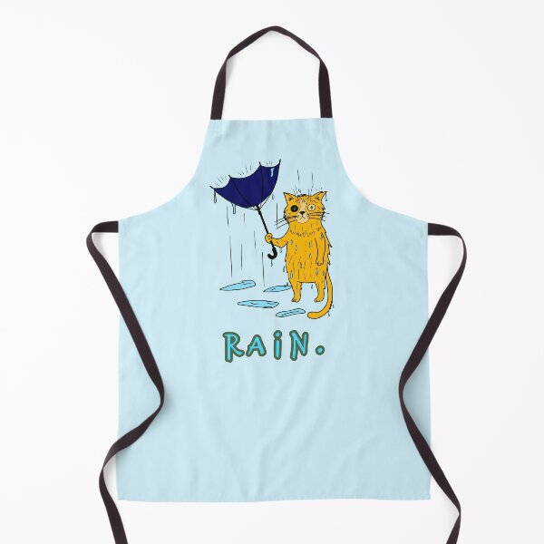 Item preview, Ginger Cat with Broken Umbrella Rain Illustration designed and sold by LeshanArt.