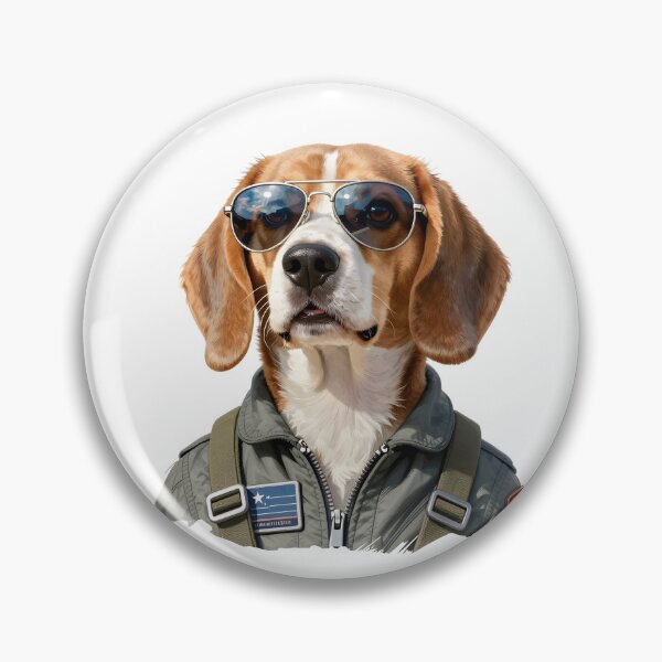 Item preview, Retrato de perro Beagle piloto de combate: un cachorro aviador genial con gafas de sol. Divertido dibujo de mascota. designed and sold by Fur Honcho.
