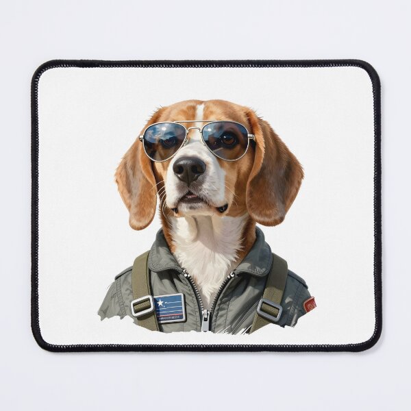 Item preview, Beagle Fighter Pilot Dog Portrait – Cool Aviator Puppy in Sunglasses Funny Pet Art designed and sold by Fur Honcho.