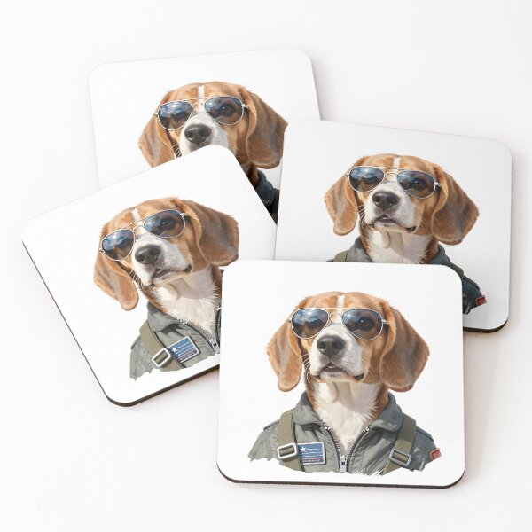 Item preview, Beagle Fighter Pilot Dog Portrait – Cool Aviator Puppy in Sunglasses Funny Pet Art designed and sold by Fur Honcho.