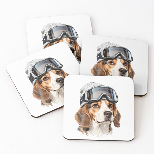 Item preview, Beagle Snowboard Dog Portrait – Cool Puppy with Ski Goggles & Beanie Funny Pet Art designed and sold by Fur Honcho.